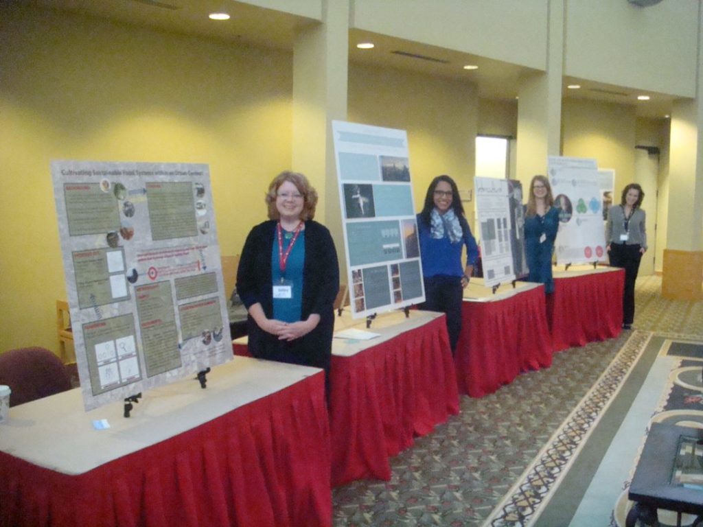 Graduate students Kelley Robinson, Amanda Guerrier, Lauren Trujillo and Heather Dodd present their thesis research at the Interior Design Educators Council regional conference